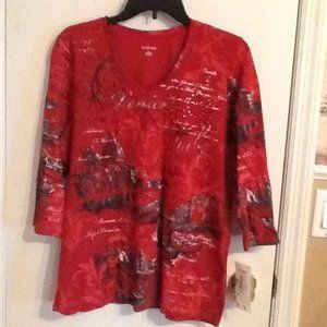 Allison Daley Red Venice Blouse